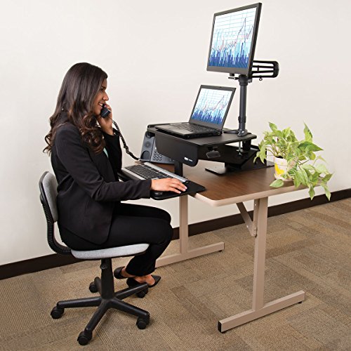TRIPP LITE Sit Stand Desktop Workstation, Adjustable Standing Desk with Clamp (WWSSDC) - style: Desk-Clamp