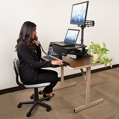 TRIPP LITE Sit Stand Desktop Workstation, Adjustable Standing Desk with Clamp (WWSSDC) - style: Desk-Clamp