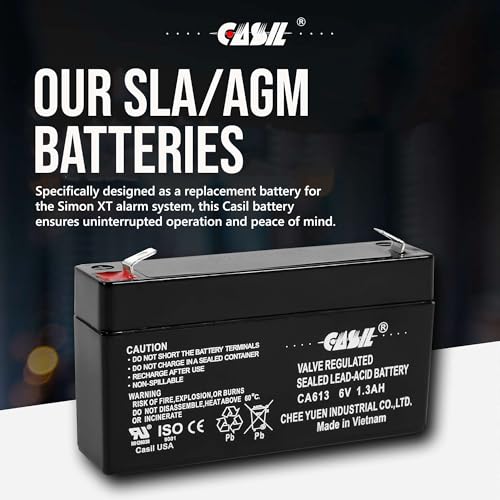 Casil 6v 1.3ah ge 600-1054-95r Simon xt Rechargeable AGM Sealed Lead Acid Battery CA613