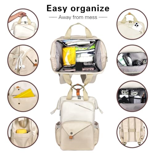 Hap Tim Laptop Backpack for Women - Work & Travel, Khaki (7651-KK) - color: Khaki