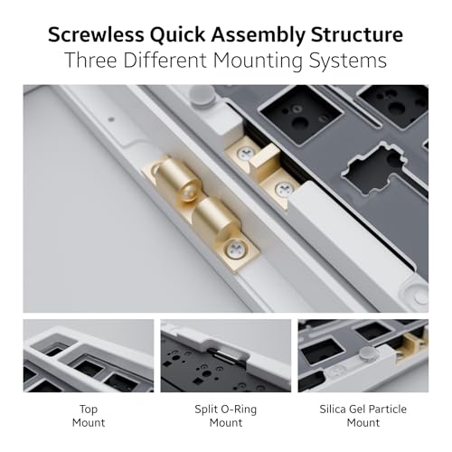 OOCTPK Chilkey ND75 Aluminum 75% Wireless Mechanical Gaming Keyboard with LCD Screen, Quick Assembly, BT/2.4G/USB-C, Hot Swappable Per-Key RGB Custom Keyboard for Windows, MacOS - color: White, size: 1.2mm PCB Flex Cut