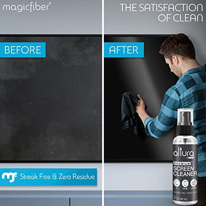 Computer Screen Cleaner Spray Kit - Streak & Scratch Free | Cleans LCD LED OLED TVs, laptops, monitors, tablets. 2oz. - size: 2 Fl Oz + 2 Cloths