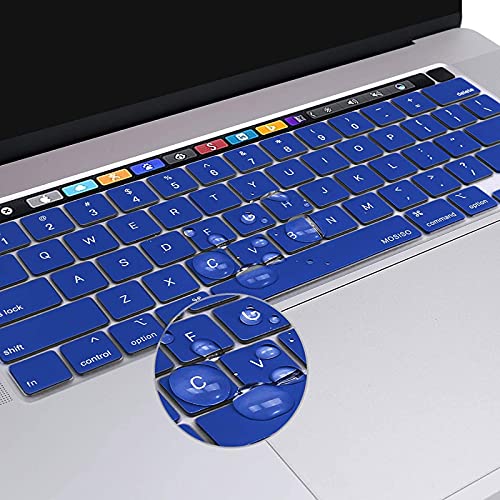 MOSISO Keyboard Cover Compatible with MacBook Pro 13 inch M2 M1 | 2023-2020 A2338 A2289 A2251&Compatible with MacBook Pro 16 2020 2019 A2141 Touch ID, Protective Silicone Skin, Royal Blue - color: Royal Blue