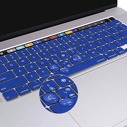MOSISO Keyboard Cover Compatible with MacBook Pro 13 inch M2 M1 | 2023-2020 A2338 A2289 A2251&Compatible with MacBook Pro 16 2020 2019 A2141 Touch ID, Protective Silicone Skin, Royal Blue - color: Royal Blue