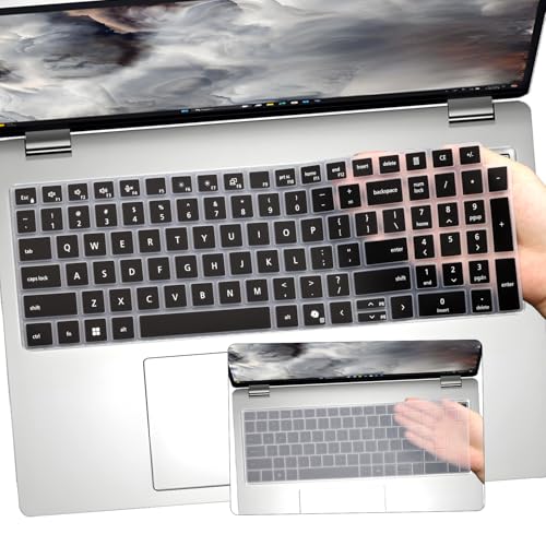 2 PCS Keyboard Cover for 16" Dell Pro 16/Pro 16 Plus/Pro Max 16 PB16250 PB16255 PC16250 PC16255 MC16250 MC16255, Dell Pro Max 18 Plus MB1825 2026-2024 18'' Laptop (NOT FIT Pro 16 Premium DA16250) - color: Black+Clear