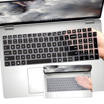 2 PCS Keyboard Cover for 16" Dell Pro 16/Pro 16 Plus/Pro Max 16 PB16250 PB16255 PC16250 PC16255 MC16250 MC16255, Dell Pro Max 18 Plus MB1825 2026-2024 18'' Laptop (NOT FIT Pro 16 Premium DA16250) - color: Black+Clear