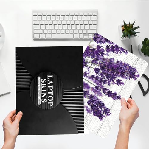 Universal Laptop Skin Sticker with 2 Wrist Pad Skins, Waterproof Scratch Resistant Vinyl Laptop Cover Decal, Cut to Fit for 11–15.6 Inch MacBook HP Dell Lenovo, Purple Lavender - color: Purple Lavender