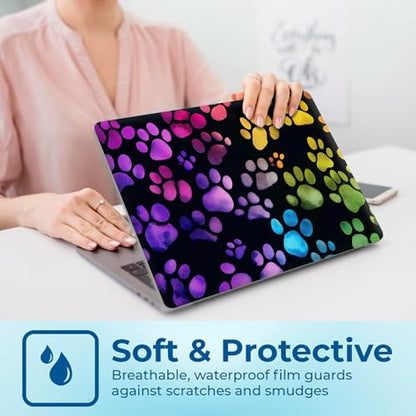 Reusable Universal Laptop Skin Sticker, Cut to Fit for 11.6–15.6 Inch Laptops, Waterproof Protective Film, No-Residue - Rainbow Paws - color: Rainbow Paws
