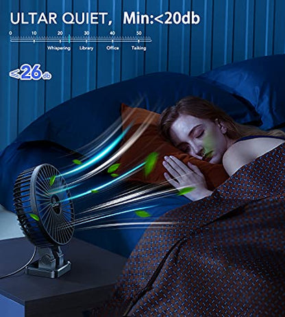 JZCreater USB Desk Fan, Mini Portable Fans, 3 Speeds Desktop Table Cooling Fan, Plug in Power, Rotation Strong Wind, Quiet Personal Small for Home Office Travel Bedroom, Black Blue - color: Black Blue