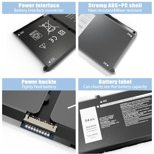 54Wh V6W33 Battery Replacement for Dell Inspiron 3511 3520 3515 3510 5510 5515 5518 5310 5635 5625 5630 Latitude 3320 3330 3420 3520 Vostro 3515 3525 Series - size: 10.7*3.22*0.22inch V6W33