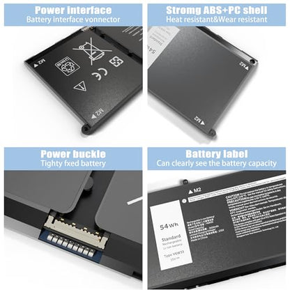 54Wh V6W33 Battery Replacement for Dell Inspiron 3511 3520 3515 3510 5510 5515 5518 5310 5635 5625 5630 Latitude 3320 3330 3420 3520 Vostro 3515 3525 Series - size: 10.7*3.22*0.22inch V6W33