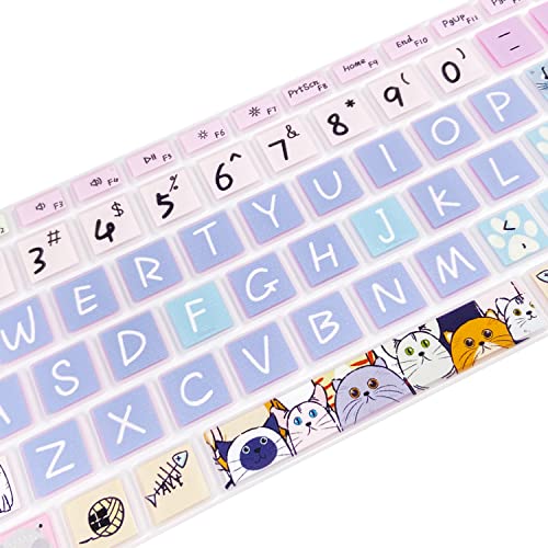 Silicone Keyboard Skin for 12.4" Microsoft Surface Laptop Go 1/2 / 3, Cute Cat - color: Cute Cat