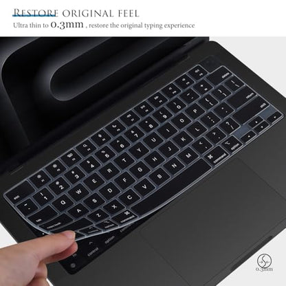 Keyboard Cover for 2026-2021 MacBook Pro 14 inch M5 M4 M3 M2 M1 Pro/Max Chip A3426 A3427 A3434 A3112 A3401 A3185 A2918 A2992 A2779 A2442, MacBook Pro 16 inch A3428 A3429 A3403 A3186 A2991 A2780 Skin - color: Black-English, size: MacBook Pro 14" 16" 2021+