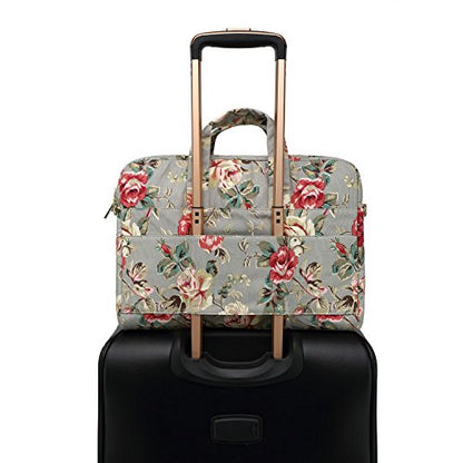 Grey Rose Pattern Waterproof Laptop Shoulder Messenger Bag Case With Rebound Bubble Protection for MacBook Pro 16 inch,LG Gram 16 inch and 15 inch-15.6 inch laptop - color: ‎‎grey Rose(cushioned)