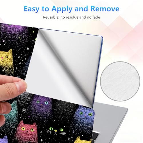 Laptop Skin Sticker Decal 15-15.6 Inch with Cute Mouse Pad, Universal Reusable Vinyl Sticker for 12.1 13 13.3 14 15.4 Inch Netbook and Notebook PC, Colorful Space Cats - color: Colorful Space Cats