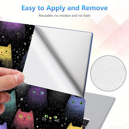Laptop Skin Sticker Decal 15-15.6 Inch with Cute Mouse Pad, Universal Reusable Vinyl Sticker for 12.1 13 13.3 14 15.4 Inch Netbook and Notebook PC, Colorful Space Cats - color: Colorful Space Cats