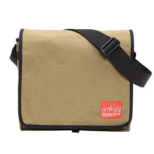 Manhattan Portage DJ Messenger Bag Fits 13" Laptop Water Resistant Zippered Compartment 1000D Cordura for Work College Travel - color: Khaki