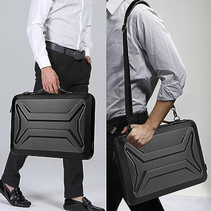 DOMISO 15.6-16 Inch Laptop Hard Case with Strap, Waterproof Shockproof Hard Shell Laptop Sleeve for Macbook Pro/Lenovo IdeaPad/HP ENVY/Dell XPS, Black - size: 15 - 15.6 Inch