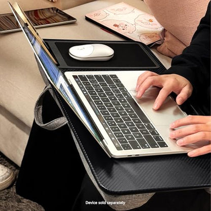SaharaCase - Premium Portable Lap Desk with Cushion, Device Slot & Mouse Pad, Laptop Tray for Bed, Sofa, or Travel, Carbon Black, (LT00074)