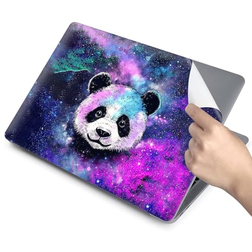 Universal Laptop Skin for 13-16 Inch Laptops,Vinyl Protective Sticker Decal,Easy DIY Trim-to-Fit for HP/Dell/MacBook,Bubble-Free & Removable,Panda Starry Sky Galaxy - color: Panda Starry Sky Galaxy