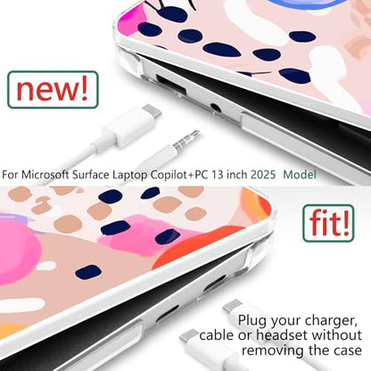 Batianda Case for Microsoft Surface Laptop 13 inch 2025 2026, Pink Stamens | Fits Model 2095, Artistic Patterns Ultra-Slim Lightweight Scratch-Resistant Hard Shell with Professional Protection - color: Pink stamens