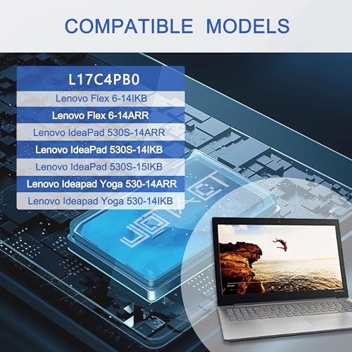 JOTACT L17C4PB0 (7.68V 45Wh 5928mAh) Laptop Battery Compatible with Flex 6-14IKB 14ARR 530S-14ARR 530S-14IKB 530S-15IKB Series L17M4PB0 L17C4PB2 L17M4PB2 5B10Q16066 5B10Q16067 5B10Q22883