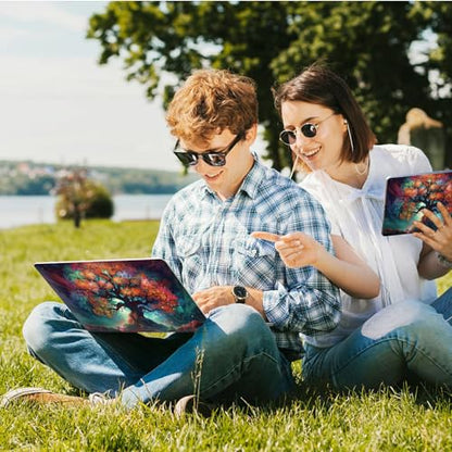 Universal Laptop Skin Sticker with 2 Wrist Pad Skins, Waterproof Scratch Resistant Vinyl Laptop Cover Decal, Cut to Fit for 11–15.6 Inch MacBook HP Dell Lenovo, Fantasy Tree - color: Fantasy Tree