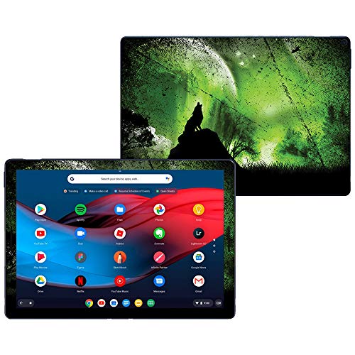 MightySkins Skin Compatible with Google Pixel Slate 12.3" (2018) - Howling Wolf | Protective, Durable, and Unique Vinyl Decal wrap Cover | Easy to Apply, Remove, and Change Styles | Made in The USA - color: Howling Wolf