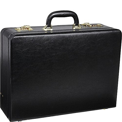 Amerilether Large Expandable Faux Leather Attachè Case (#2894-89) - color: Black
