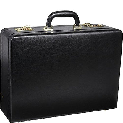 Amerilether Large Expandable Faux Leather Attachè Case (#2894-89) - color: Black