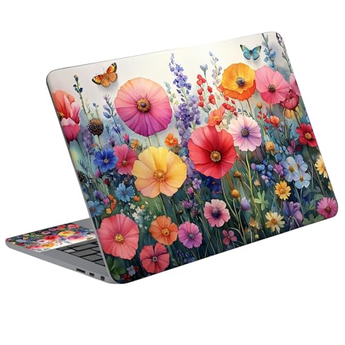 Universal Laptop Skin Sticker Decal with 2 Wrist Pad Skins, Waterproof Scratch Vinyl Cover for 11–15.6 Inch MacBook, HP, Dell, Lenovo, Cutable & Reusable,Boho Butterfly Wall Decor - color: Boho Butterfly Wall Decor