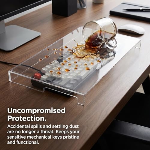 Veemoon 14inch Laptop Keyboard Cover Clear Acrylic Laptop Dust Cover Cat Keyboard Protector Waterproof Computer Case Desktop Protective Accessories for Home School Office (13.8 * 9.8 * 0.6 Inch)
