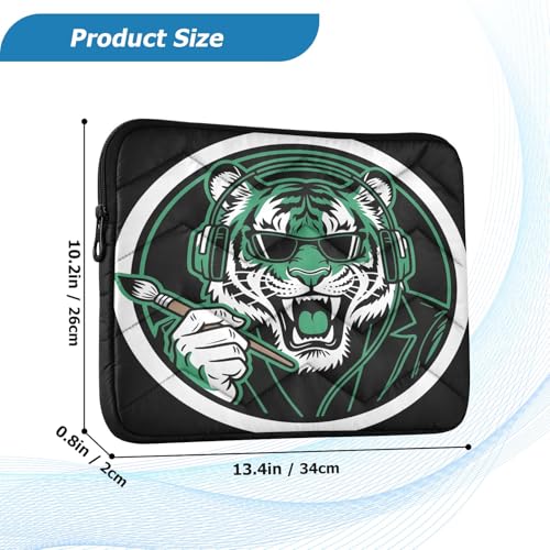 Cool Bigcat Black Padded Laptop Sleeve Case 13 Inch Soft Quilted Laptop Bag Waterproof Computer Sleeves - color: Cool BigCat Black, size: Medium