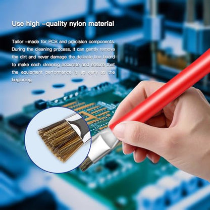 ESD Safe Anti-Static IC Cleaning Brush Tool -2Pcs Double Head Motherboard Hard Brush for IC Glue Removal,PCB Cleaning, Circuit Board Maintenance,Mobile Phone Repair - Red - color: red
