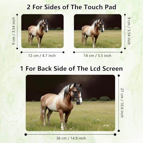 Laptop Skin Sticker Decal, Universal Reusable Vinyl Laptop Cover for 12" 13" 13.3" 14" 15" 15.4" 15.6" Notebook PC, Reusable Waterproof Scratch-Resistant with 2 Wrist Pads,Beautiful Horse Animal - color: Beautiful Horse Animal