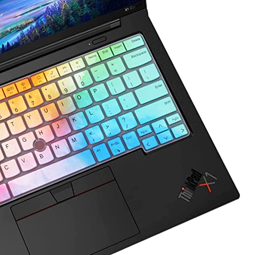 i-Tensodo Keyboard Cover for Lenovo Thinkpad x1 Carbon Gen 11/10 14 inch, ThinkPad T14 Gen 4/Gen 3, T14s Gen 3, ThinkPad L14/ P14s Gen 3, ThinkPad X1 Yoga Gen 8/7-Colorful - color: Colorful