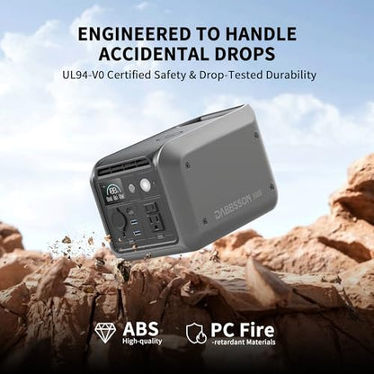 Dabbsson 298Wh Portable Power Station, 300W Solar Generator, 1.5X Extended Runtime,2xPure Sine Wave AC Outlets,60W USB-C, Smart APP, 300E for Outdoor Camping, Travel - style: 300E