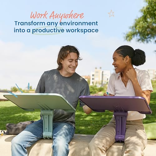 ECR4Kids The Surf Folding Portable Lap Desk, Large, Flexible Seating, Eggplant - color: Eggplant