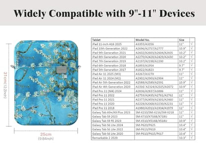 TiMOVO 9-11" Tablet Sleeve Bag Carrying Case with Strap, Apricot Blossom | Fits iPad A16 11", Pad Air 11/5th & 4th 10.9", 10th Gen/10.2", Galaxy Tab A11 Plus, Multi-Pocket, Handle, Padded Protection - color: Apricot Blossom, size: 9-11