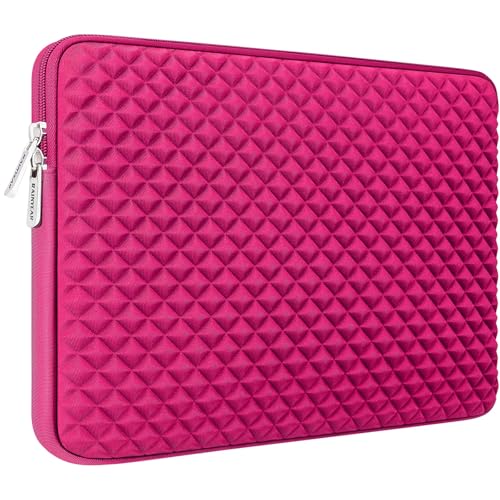 RAINYEAR 13 Inch Laptop Sleeve Shockproof Diamond Foam Case, Deep Pink | Protective Soft Fluffy Lining Case for 14'' MacBook Pro/Max 13.3" MacBook Air/Pro M1 M2 M3 M4 M5 13.3" PC Notebook Chromebook - color: Deep Pink, size: 13"-13.3"