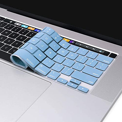MOSISO Keyboard Cover Compatible with MacBook Pro 13 inch M2 2023, 2022, 2021 2020 M1 A2338 A2289 A2251&Compatible with MacBook Pro 16 2020 2019 A2141 Touch ID,Protective Silicone Skin, Airy Blue - color: Airy Blue