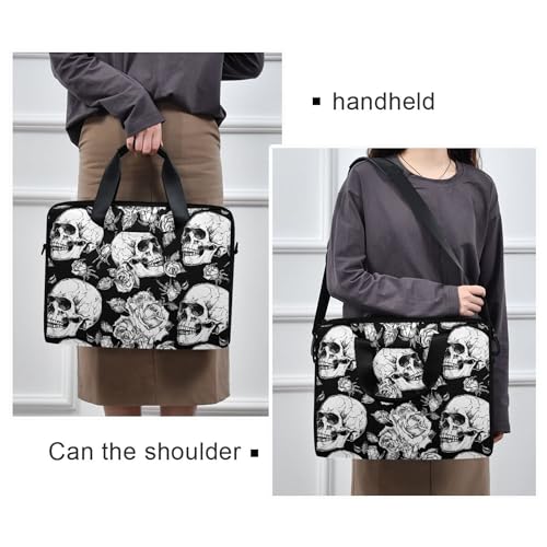 MNSRUU Laptop Bag for 15.6 inch Black Gothic Bats - color: Skull A10809