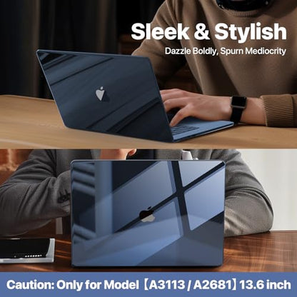 Soonjet Compatible with MacBook Air 13 inch Case, Crystal Clear Shell, Fits 2026-2022 M5/M4/M3/M2,A3449 A3240 A3113 A2681, Color-Matched Transparent Design for MacBook Air 13.6 inch - color: Crystal Midnight