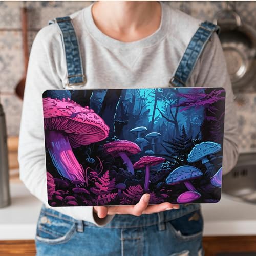 Universal Laptop Skin Sticker with 2 Wrist Pad Skins, Waterproof Scratch Resistant Vinyl Laptop Cover Decal, Cut to Fit for 11–15.6 Inch MacBook HP Dell Lenovo, Magic Mushroom - color: Magic Mushroom