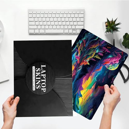 Universal Laptop Skin Sticker with 2 Wrist Pad Skins, Waterproof Scratch Resistant Vinyl Laptop Cover Decal, Cut to Fit for 11–15.6 Inch MacBook HP Dell Lenovo, Lake of Secrets - color: Lake Of Secrets