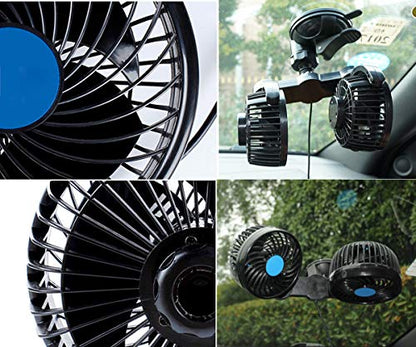 PME 12V Dual-Head Powerful Auto Fan (suction cup)