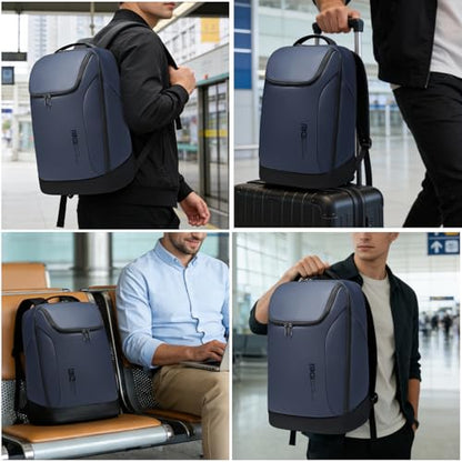 FUTURE AESTHETICS Business Smart Backpack Waterproof for women,men,Fight Approved Durable Backpack suitable as overnight and travel backpack (Blue) - color: Blue