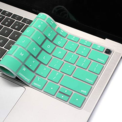 Se7enline Universal 12/13/14 Inch Laptop Keyboard Cover for Long Nails,Pink | Silicone Waterproof Dustproof Durable Washable Laptop Accessories US Layout 2023 2022 2021 2020 2019 2018,Aqua Green - color: Clover/Aqua Green