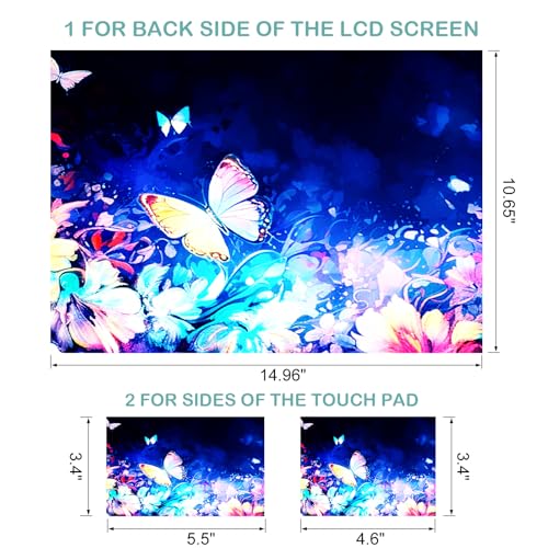 DINKY Laptop Skin Sticker Decal, 12" 13" 13.3" 14" 15" 15.4" 15.6 inch Laptop Universal Reusable Vinyl Skin Stickers Cover Art Decal Notebook PC Personalized Protector-Butterflies - color: Lovely Butterfly
