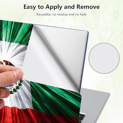Laptop Skin Sticker Decal, Universal Reusable Vinyl Laptop Cover for 12" 13" 13.3" 14" 15" 15.4" 15.6" Notebook PC, Waterproof Scratch-Resistant with 2 Wrist Pads, Easy to Apply & Remove,Mexico Flag - color: Mexico Flag